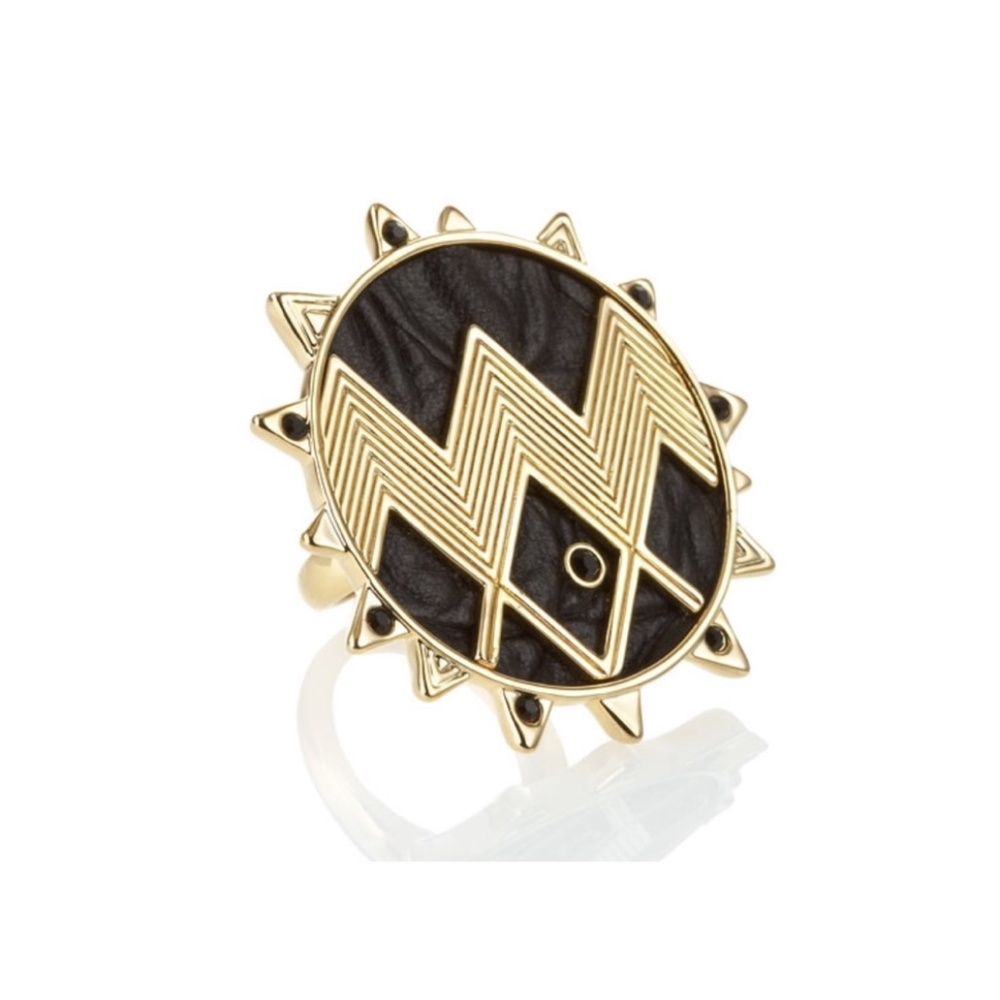 House of Harlow Zig Zag Starburst Ring in Gold